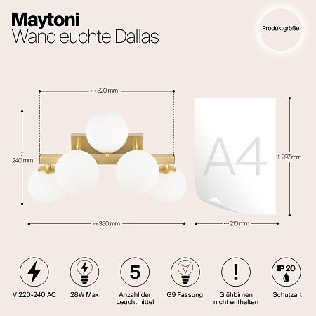 Настенный светильник (бра) Maytoni Dallas MOD547WL-05BS - фото