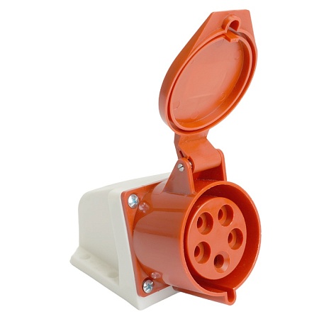 Розетка стационарная ST-125 32А 380В 3P+PE+N IP44, RST32-125-44, Stekker - фото