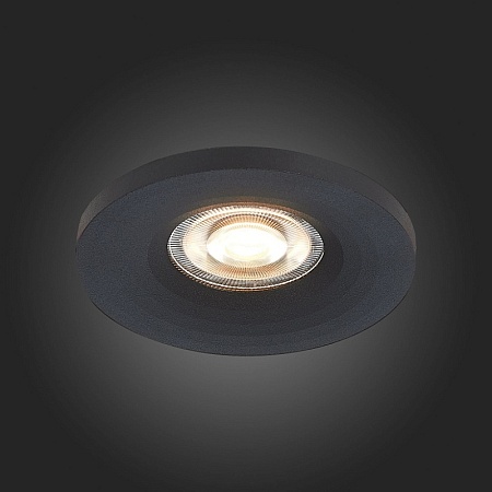 Св-к встр. Черный GU10 1*50W D95xH27 220V Без ламп ST205.408.01 - фото