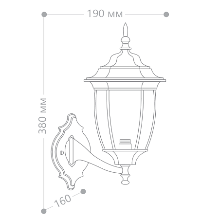 Светильник садово-парковый Feron PL6301 шестигранный на стену вверх 60W E27 230V, черное золото - фото