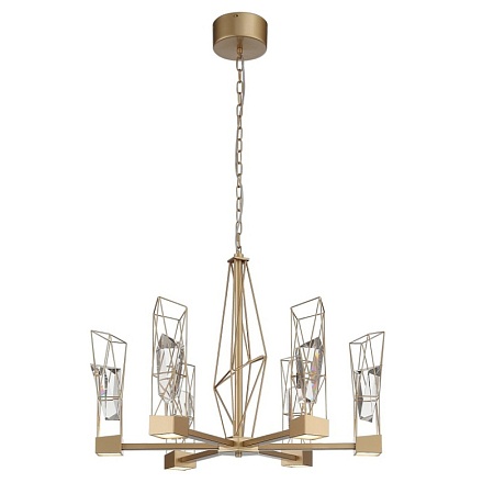 Люстра подвесная ST-Luce Матовое золото/Матовое золото, Прозрачный LED 6*8W 4000K SL815.203.06 - фото