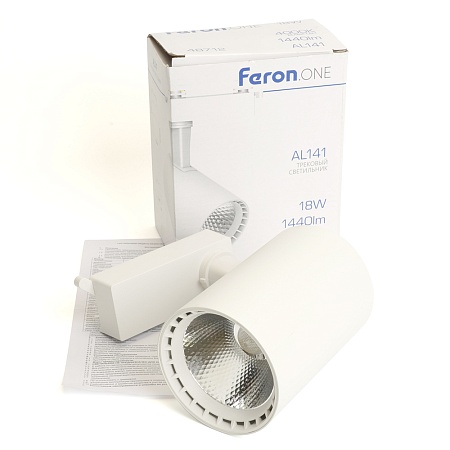 Светодиодный светильник Feron.ONE AL141 трековый однофазный на шинопровод 18W 4000K 35 градусов белый - фото
