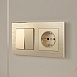 Выключатель двухклавишный проходной шампань WL11-SW-2G-2W - фото