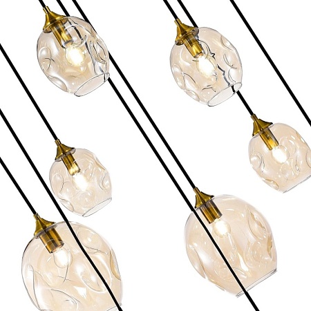 Люстра подвесная ST-Luce Латунь/Коньячный E14/E27 5+4*40W SL1188.303.09 - фото