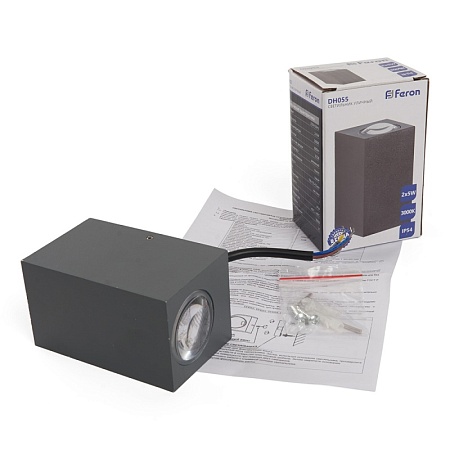 Светильник уличный светодиодный Feron DH055, 2*5W, 800Lm, 3000K, серый - фото