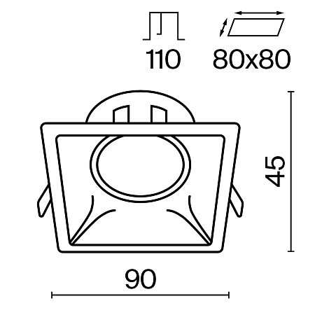 Встраиваемый светильник Technical Dot DL029-2-01B - фото