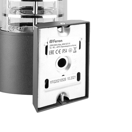 Светильник садово-парковый Feron DH0801, на стену вверх, E27 230V, черный - фото