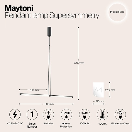 Подвесной светильник Maytoni Supersymmetry P096PL-L11BK1 - фото