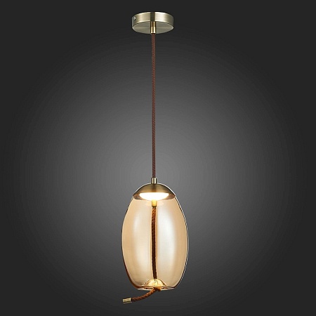 Люстра подвесная ST-Luce Бронза/Янтарный LED 1*10W 3000K SL6108.333.01 - фото
