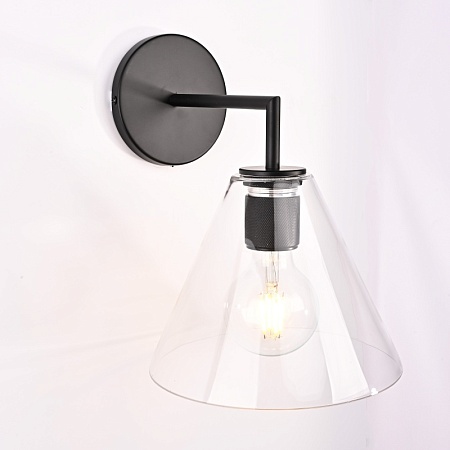 Бра Rh Utilitaire Funnel Shade Single Sconce Black Imperiumloft 123269-22 - фото