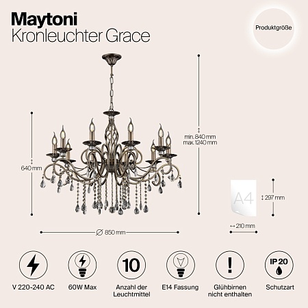 Люстра Maytoni Grace RC247-PL-10-R - фото