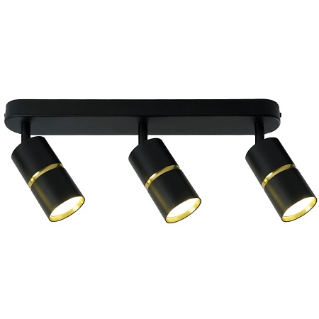 Светильник Feron ML1863 ZEN настенно-потолочный под лампу GU10, чёрный, золото - фото