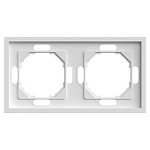 Рамка STEKKER, PFR00-5002-01 2-местная, серия Эмили, белый фарфор, soft touch