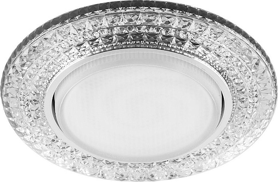 Светильник встраиваемый с белой LED подсветкой Feron CD4020 потолочный GX53 без лампы прозрачный - фото