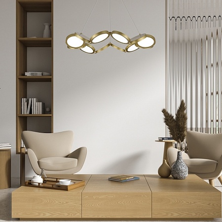 Светильник подвесной ST-Luce Матово Золотистый/Белый LED 1*60W 4000K SL6508.203.01 - фото