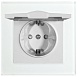 Розетка 1-местная с/з с крышкой STEKKER GLS16-7012-01, 250В, 16А с защитной шторкой, серия Катрин, белый - фото