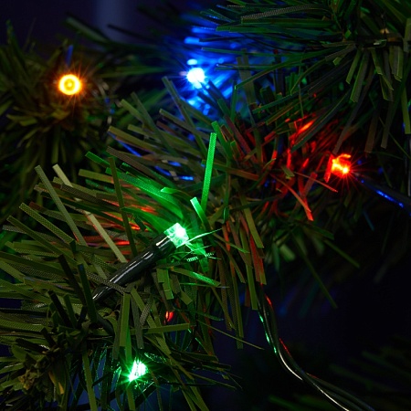 CL43 Гирлянда линейная,  200 LED мультиколор, статичная, 20 м +1.5м, черный шнур - фото