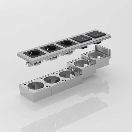 Коробка для накладного монтажа (серебряный) W8000006 - фото