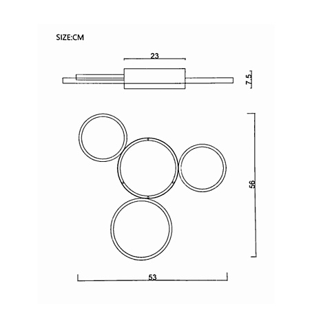 Потолочная Люстра В Виде Колец Twine 4 Rings Black Imperiumloft 204612-26 - фото