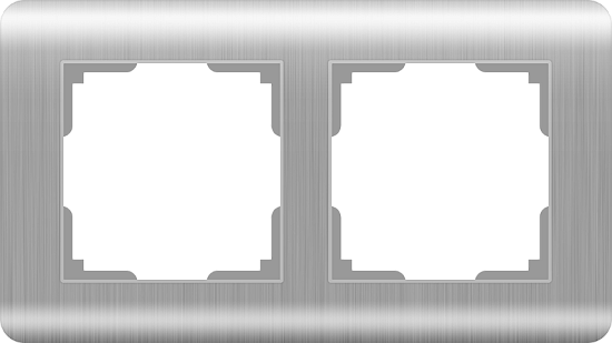 Рамка из пластика на 2 поста Stream серебряный WL12-Frame-02 - фото