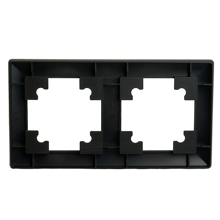 Рамка STEKKER, PFR00-7002-05 2-местная, пластик, серия Катрин, черный - фото