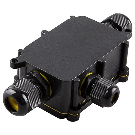 Коробка распределительная STEKKER  LD523 водонепроницаемая на 3 выхода, 450V, 140х78х36, черный - фото