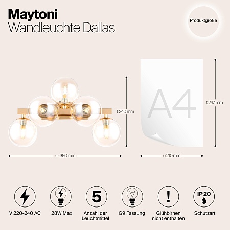 Настенный светильник (бра) Maytoni Dallas MOD547WL-05G - фото