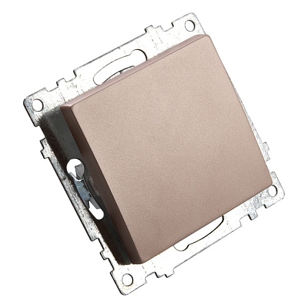 Выключатель 1-клавишный STEKKER GLS10-7103-02, 250В, 10А, серия Катрин, шампань - фото