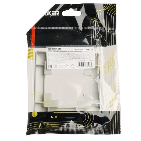 Рамка STEKKER, PFR00-7001-01 1-местная, пластик, серия Катрин, белый - фото