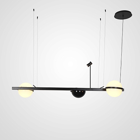 Реечный Подвесной Светильник Palma Wall Lamp 2 Шара + 1 Вазон Горизонтальная Imperiumloft 204172-22 - фото