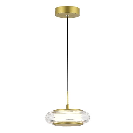 Светильник подвесной ST-Luce золото/прозрачный LED 1*7W 3000K SL6239.203.01 - фото
