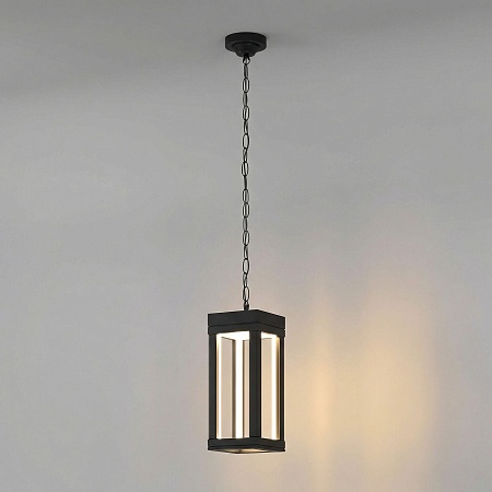 Уличный подвесной светильник Frame 3000K чёрный 1528 TECHNO LED черный Elektrostandard - фото