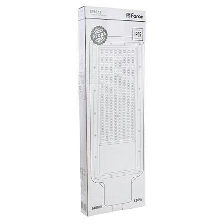 Светодиодный уличный консольный светильник Feron SP3023 120W 5000K 230V, серый - фото