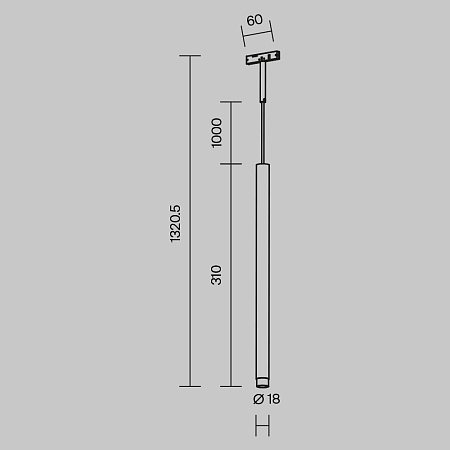 Трековый подвесной светильник Technical Skim TR191-1-3W3K-M-B - фото