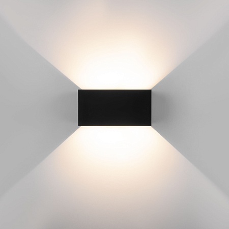 Уличный настенный светодиодный светильник WINNER DOUBLE LED IP54 35137/W черный Elektrostandard - фото