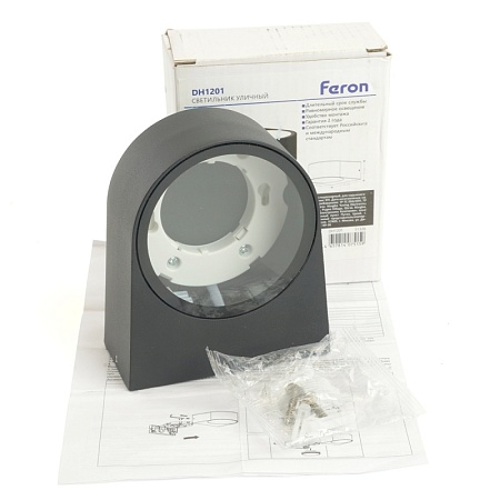 Светильник садово-парковый Feron DH1201,на стену, GX53 230V, черный - фото