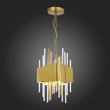 Люстра подвесная ST-Luce Матовое золото/Матовое золото,Прозрачный E14 4*40W SL1633.203.04 - фото