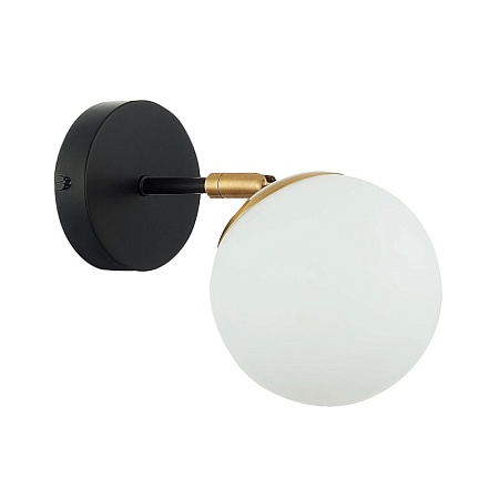 Светильник настенный Черный, Латунь/Белый E27 1*60W SLE220401-01 - фото