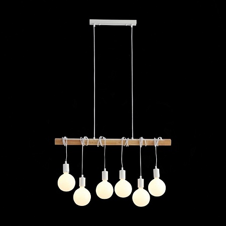 Светильник подвесной Белый, Светлое дерево E27 6*60W SL1142.503.06 - фото