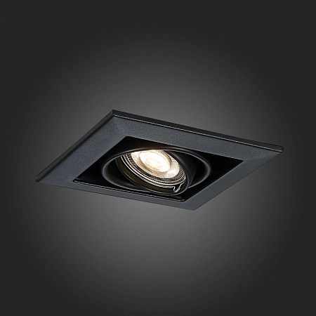 Св-к встр. Черный GU10 1*50W L126xW126xH70 220V Без ламп ST250.448.01 - фото