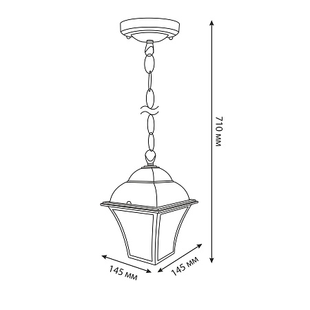 Уличный подвесной светильник Apus H черное золото IP33 GL 1009H Elektrostandard - фото