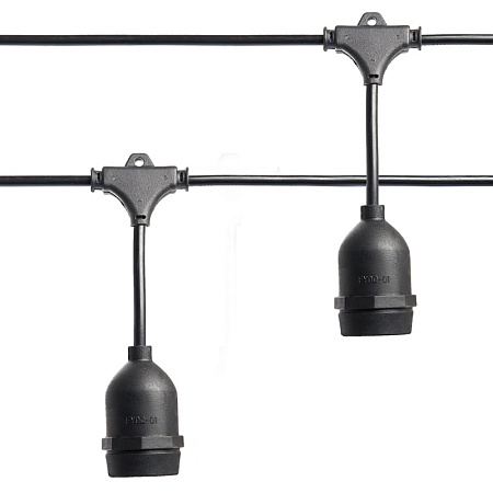 Гирлянда Feron CL50-13-1 Евро белт-лайт на подвесах 230V черный IP65 13м - фото