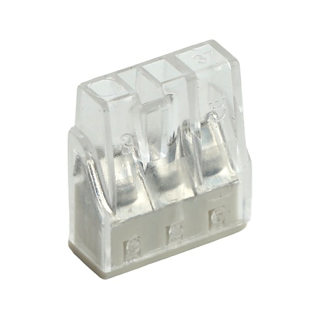 Клемма монтажная 3-проводная STEKKER  для 1-жильного проводника, LD2273-203 - фото