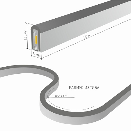 Светодиодный гибкий неон 220 В 9.6 Вт/м 120 Led/м 2835 IP67, односторонний красный, 50 м Гибкий неон 220V 9,6W 120Led 2835 IP67 односторонний красный, 50м Elektrostandard - фото