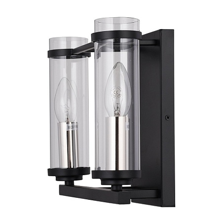 Бра ST-Luce Черный, Никель/Прозрачный E14 2*60W SL334.401.02 - фото