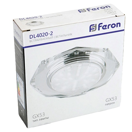 Светильник встраиваемый Feron DL4020-2 потолочный GX53 прозрачный - фото