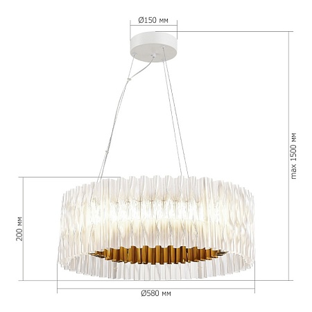 Светильник подвесной ST-Luce Золотистый/Прозрачный LED 1*64W SL6012.203.01 - фото