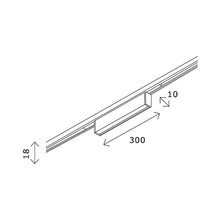 Магнитный трековый светильник Черный LED 1*8W 4000K 250Lm Ra>80 100° IP20 L300xW10xH18 ST665.446.08 - фото