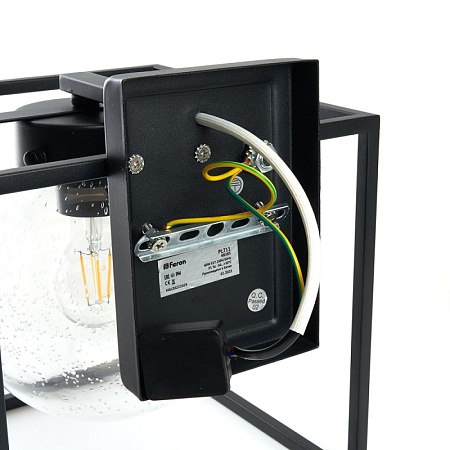 Светильник садово-парковый Feron PL711 на стену вниз  60W E27 230V, черный - фото