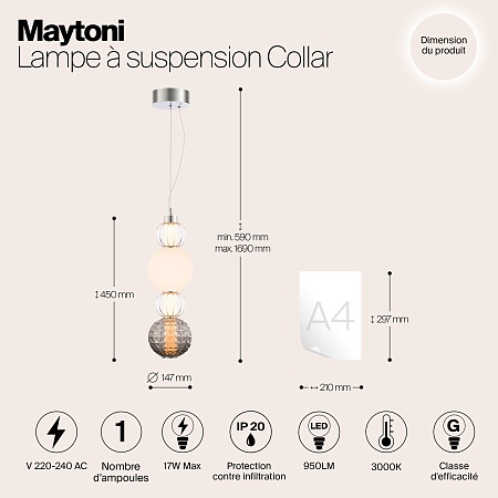 Подвесной светильник Maytoni Collar P069PL-L17CH3K - фото